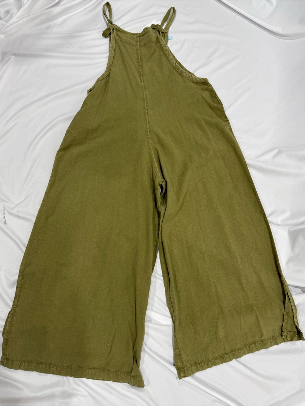 Omeksi Otantik Olive Green Wide Leg Jumpsuit One Size Boho Resort